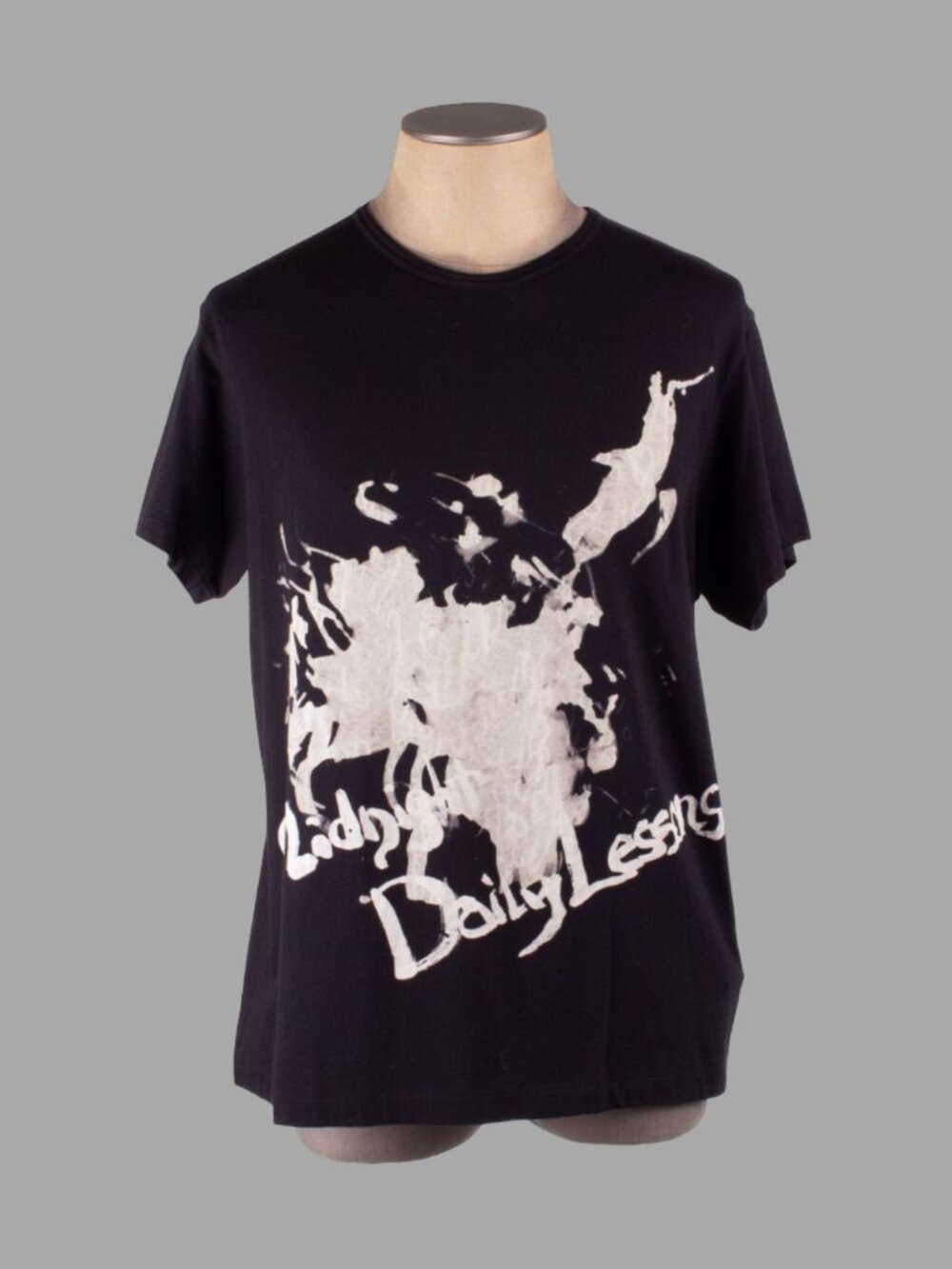 YOHJI YAMAMOTO SS18 Black White Graphic T-Shirt Midnight Daily Lessons Sz JP 3